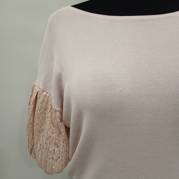 EXPRESS BABY PINK PUFFED LACE SLEEVE TOP WOMEN SIZE XS - Picture 5 of 8